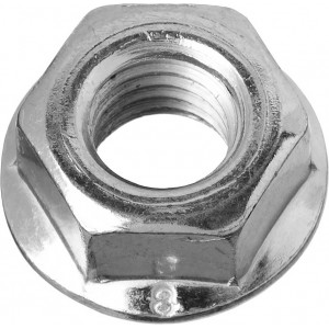 Гайка DIN 6923 с фланцем, M10, 4 шт, кл. пр. 6, оцинкованная, ЗУБР
