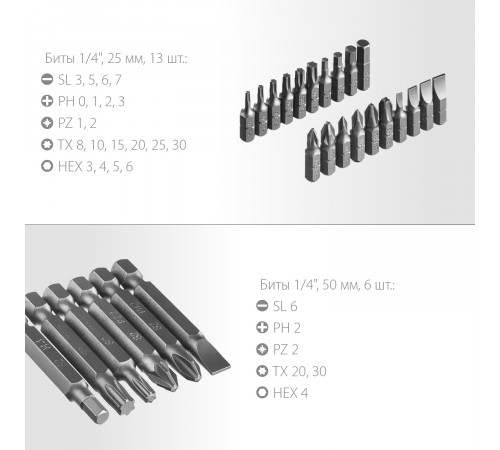 ЗУБР Компакт-38 38 предм., Реверсивная отвертка с насадками (25165-H38)