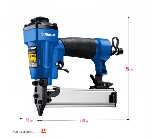 Пневматический нейлер (гвоздезабиватель) ЗУБР P0.6-25, шпильки тип P0.6 (12-25 мм), Профессионал