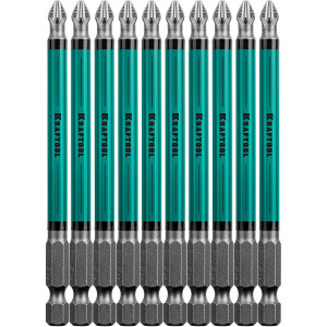 Optimum Line Биты, PH2, 100 мм, тип хвостовика E 1/4″, 10 шт в блистере, KRAFTOOL