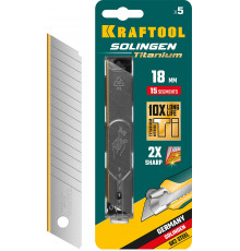 KRAFTOOL SOLINGEN Titanium 18 мм лезвия сегментированные с покрытием TiN, 15 сегментов, 5 шт