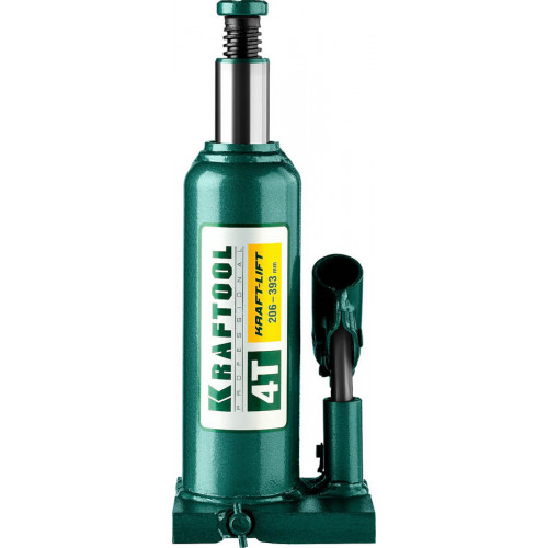 KRAFTOOL KRAFT-LIFT 4т, 204-391мм домкрат бутылочный гидравлический, KRAFT BODY
