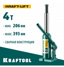 KRAFTOOL KRAFT-LIFT 4т, 204-391мм домкрат бутылочный гидравлический, KRAFT BODY