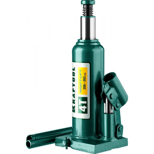 KRAFTOOL KRAFT-LIFT 4т, 204-391мм домкрат бутылочный гидравлический, KRAFT BODY