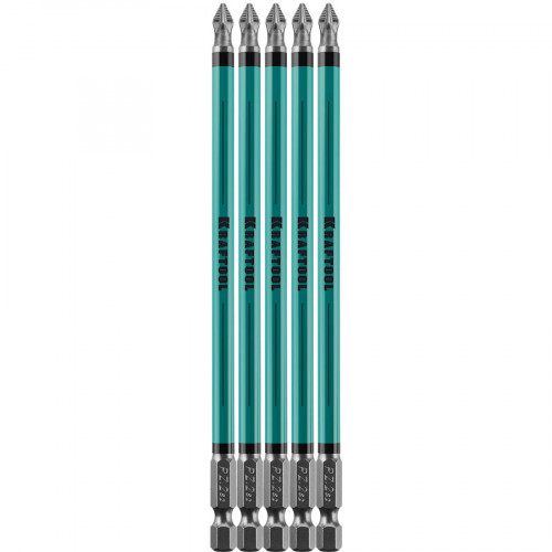 Optimum Line Биты, PZ2, тип хвостовика E 1/4″, 150 мм, 5 шт в блистере, KRAFTOOL