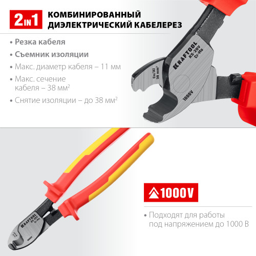 KS-20V Кабелерез диэлектрический, KRAFTOOL