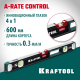 Kraftool A-RATE CONTROL 600 мм, сверхпрочный уровень с зеркальным глазком