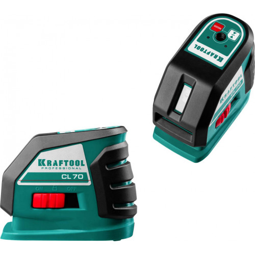 KRAFTOOL CL-70 нивелир лазерный , 20м/70м, IP54, точн. +/-0,2 мм/м, питание 4хАА, в коробке