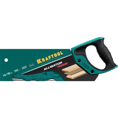Ножовка с обушком для стусла (пила) KRAFTOOL ″Alligator TENON 15″, 14 /15 TPI, 300 мм, специальный зуб