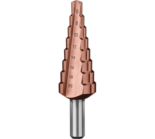 ЗУБР КОБАЛЬТ 6-20мм, 8 ступеней, сверло ступенчатое, кобальтовое покрытие