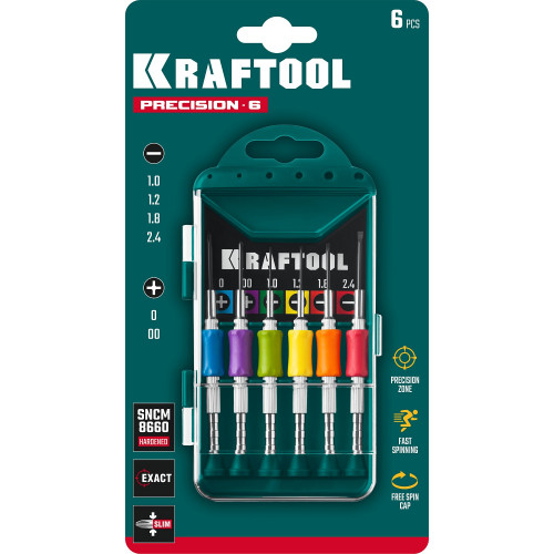 Precision-6 набор часовых отверток для точных работ 6 предм., KRAFTOOL