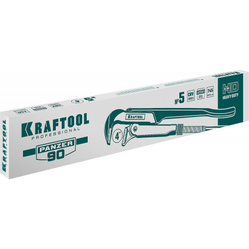 KRAFTOOL PANZER-90, №5, ключ трубный, прямые губки