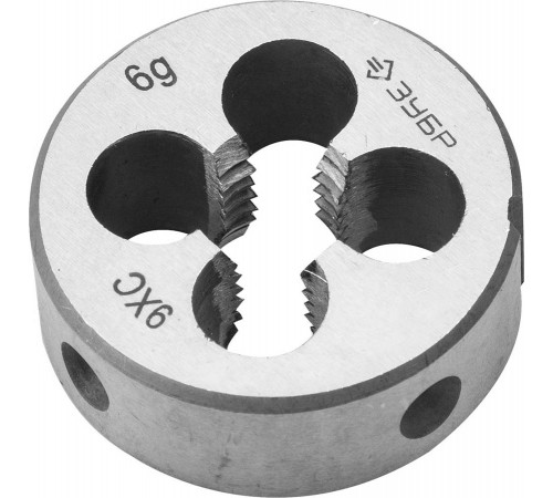 ЗУБР М10x1.5мм, плашка, сталь 9ХС, круглая ручная