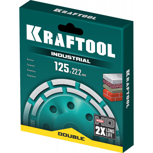 Двухрядная алмазная чашка Kraftool Double d 125 мм, INDUSTRIAL