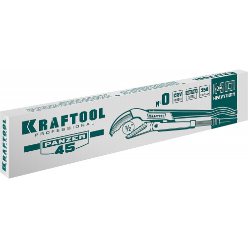 KRAFTOOL PANZER-45, №0, ключ трубный, изогнутые губки