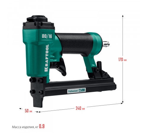 Пневматический степлер (скобозабиватель) KRAFTOOL 80/16, скобы тип 80 (6-16 мм)