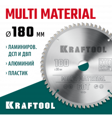 KRAFTOOL Multi Material 180х30мм 60Т, диск пильный по алюминию