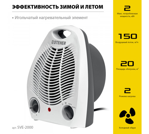 STEHER 2 кВт, тепловентилятор (SVE-2000)