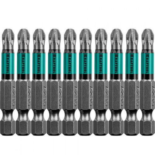 Optimum Line Биты, PZ3, 50 мм, тип хвостовика E 1/4″, 10 шт в блистере, KRAFTOOL