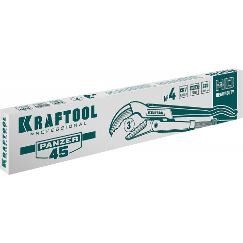 KRAFTOOL PANZER-45, №4, ключ трубный, изогнутые губки
