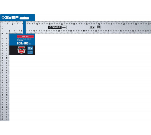 ЗУБР УПН-60, 600 х 400 мм, нержавеющий плотницкий угольник, Профессионал (3434-61)