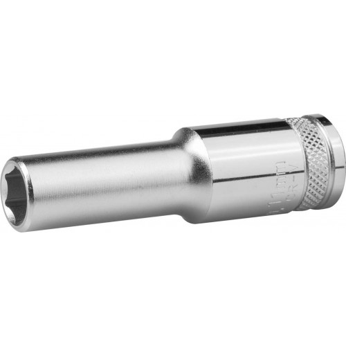 Торцовая головка KRAFTOOL ″INDUSTRIE QUALITAT″, удлиненная, Cr-V, FLANK, хромосатинированная, 1/2″, 10 мм