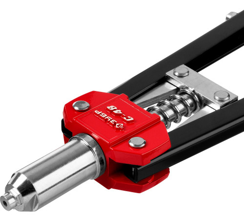 Заклепочник двуручный силовой, ЗУБР ″С-48″ 31198, для заклёпок d=2,4-4,8мм - алюминий, сталь, нерж сталь, усиленный литой корпус