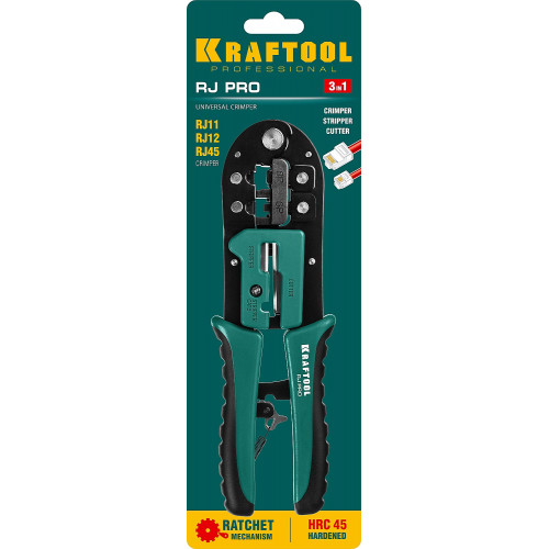 RJ-Pro кримпер универсальный, RJ45, RJ11/RJ12, KRAFTOOL