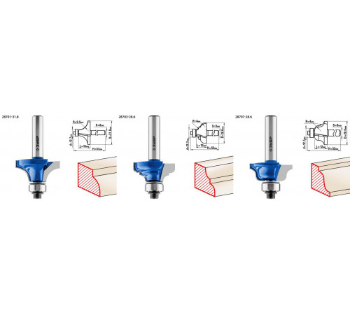 ЗУБР 30шт, набор профильных фрез по дереву
