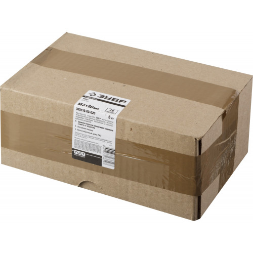 Винт DIN 965, M3 x 20 мм, 5 кг, кл. пр. 4.8, оцинкованный, ЗУБР