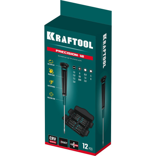 Precision 12 набор отверток для точных работ 12 предм., KRAFTOOL