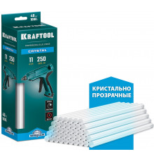 KRAFTOOL Cristal кристально прозрачные клеевые стержни, d 11 x 250 мм (11-12 мм) 40 шт. 1 кг