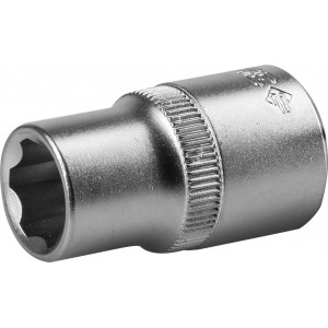 Торцовая головка ЗУБР ″Мастер″ (1/2″), Cr-V, SUPER LOCK, хроматированное покрытие, 14 мм