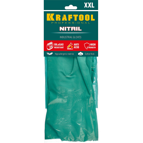 KRAFTOOL NITRIL нитриловые индустриальные перчатки, маслобензостойкие, размер XXL