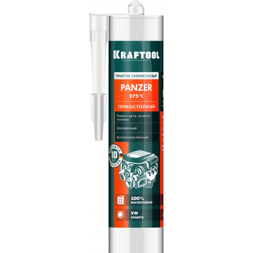 KRAFTOOL PANZER 300 мл черный, Термостойкий силиконовый герметик (41259-4)