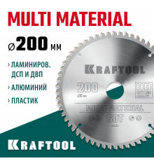 KRAFTOOL Multi Material 200х30мм 60Т, диск пильный по алюминию