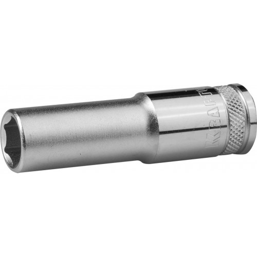Торцовая головка KRAFTOOL ″INDUSTRIE QUALITAT″, удлиненная, Cr-V, FLANK, хромосатинированная, 1/2″, 13 мм