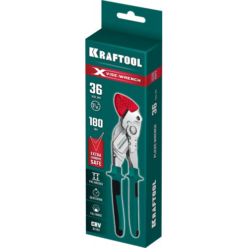 KRAFTOOL VISE-WRENCH X 180 мм, Клещи переставные-гаечный ключ (22066)