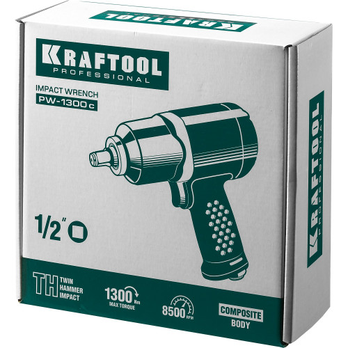 KRAFTOOL PW-1300c ударный пневматический гайковерт, 1/2″, 1300 Нм