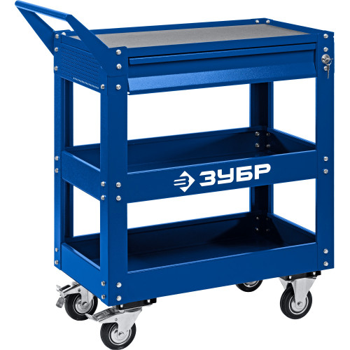 Инструментальная тележка ЗУБР с выдвижным ящиком, 1 ящик + 2 полки, 820х405х955 мм, Профессионал