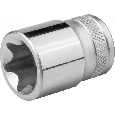 Торцовая головка KRAFTOOL ″INDUSTRIE QUALITAT″, Cr-V, внешний TORX, хромосатинированная, 1/2″, Е 24