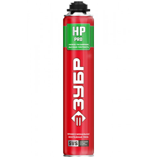 PRO HP пена монтажная с низким расширением пистолетная, всесезонная, 800мл, SVS, ЗУБР