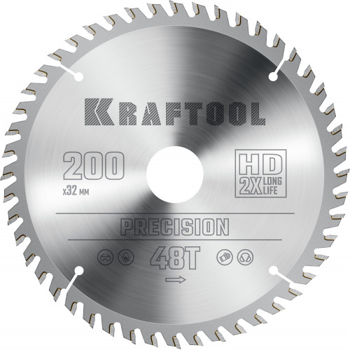 KRAFTOOL PRECISION 200х32мм 48Т, диск пильный по дереву