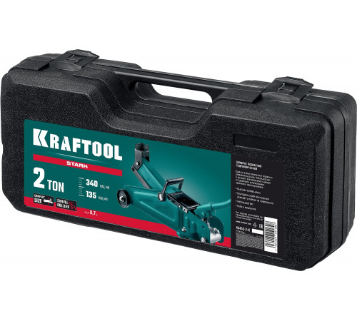 KRAFTOOL STARK 2т 135-340мм подкатной домкрат для легковых а/м в кейсе