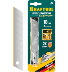 KRAFTOOL SOLINGEN Titanium 18 мм лезвия сегментированные с покрытием TiN, 8 сегментов, 5 шт