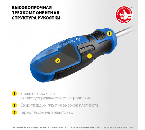 ЗУБР ПРОФЕССИОНАЛ-П2 переставная отвертка SL6 / PH2