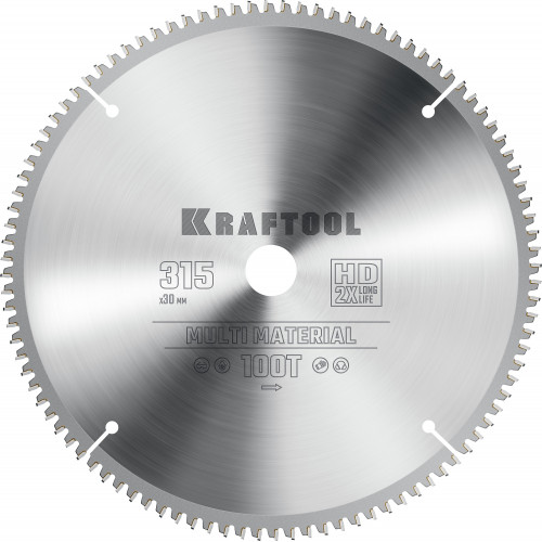 KRAFTOOL Multi Material 315х30мм 96Т, диск пильный по алюминию