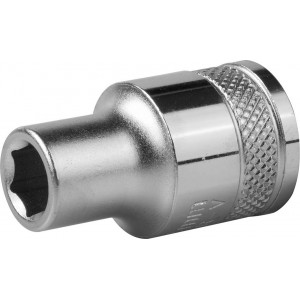 Торцовая головка KRAFTOOL ″INDUSTRIE QUALITAT″, Cr-V, FLANK, хромосатинированная, 1/2″, 9 мм