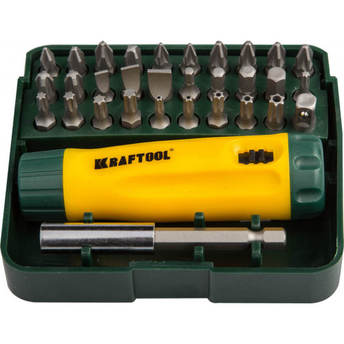 KRAFTOOL Mini-Box-32 набор: реверсивная отвертка с насадками 32 шт