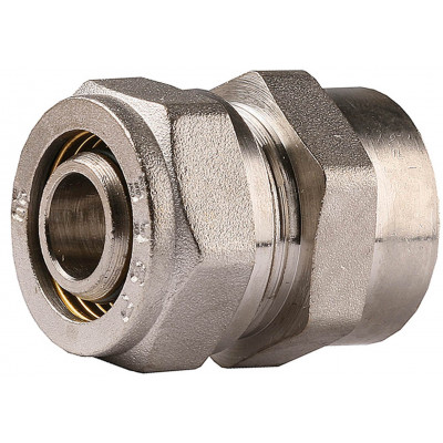Соединитель ЗУБР с внутренней резьбой, цанга-гайка, 1/2″х20х2,0 мм, никель